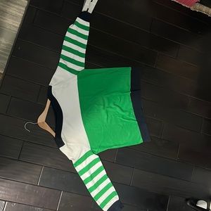 Michael Kors green and white pullover sweater